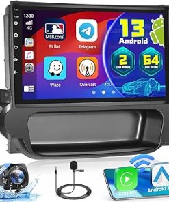 Dash Camera-Hikity-[2+64G] Hikity Android 13 Car Stereo for Chevrolet Chevy Malibu Radio 2011-2014 with Wireless Carplay Android Auto- 9 Inch Touch Screen GPS Bluetooth WiFi FM RDS EQ Mirror Link Backup Camera Mic