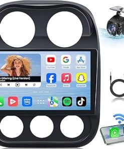 Dash Camera-Jerqry-Car Radio for Jeep Patriot Compass 2010-2016 : 10.4 Inch 1280×800 Resolution Touchscreen Head Unit Car Stereo Upgrade Wireless Carplay Android Auto Backup Camera 5G WiFi Bluetooth