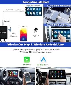 Dash Camera-CUSP-2024 Wireless Car Play AI Box Android 8 Core 4G+64G+SIM Play Store Auto GPS Video Adapter Split Screen WiFi YouTube-Only for OEM Wired CarPlay Cars (for Factory Wired Car Play 2