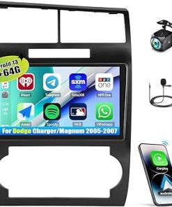 Dash Camera-OiLiehu-2G+64G Android 13 Car Stereo for Dodge Charger/Magnum 2005-2007 with Wireless Carplay Android Auto-9” Touchscreen Sonata Car Radio with Mirror Link WiFi/GPS Navigation Bluetooth FM/RDS SWC+Rear Camera