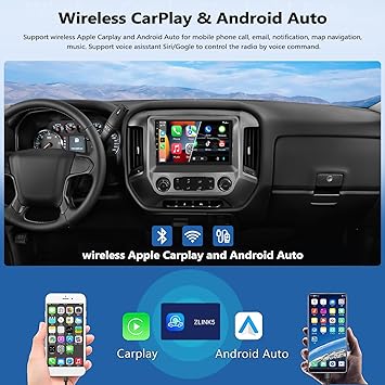 Dash Camera-CAMECHO-2G+64G Car Stereo Radio for Chevy Silverado GMC Sierra 2014-2018 Android 13 Radio Wireless CarPlay Android Auto- FM 3 Dash Camera-CAMECHO-2G+64G Car Stereo Radio for Chevy Silverado GMC Sierra 2014-2018 Android 13 Radio Wireless CarPlay Android Auto- FM - Image 3