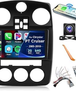 Dash Camera-METEESER-2+64G- for Chrysler PT Cruiser 2005-2010 Car Radio with Wireless Carplay/Android Auto-Android Car Stereo 9 Inch Touch Screen GPS Navigation WiFi Bluetooth FM/RDS Mirror Link SWC Backup Camera