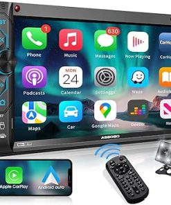 Dash Camera-ABSOSO-in-Dash Digital Media CarPlay Stereo – Double Din Android Auto Car Radio – 7 Inch HD Touchscreen Bluetooth Phone Link Backup Camera USB SD Aux-in AM FM Radio Wireless Remote Control