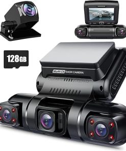 Dash Camera-PRUVEEO-PRUVEEO 360 Degree View 4 Channel Dash Cam Front and Rear Inside Left Right- Dash Camera for Car