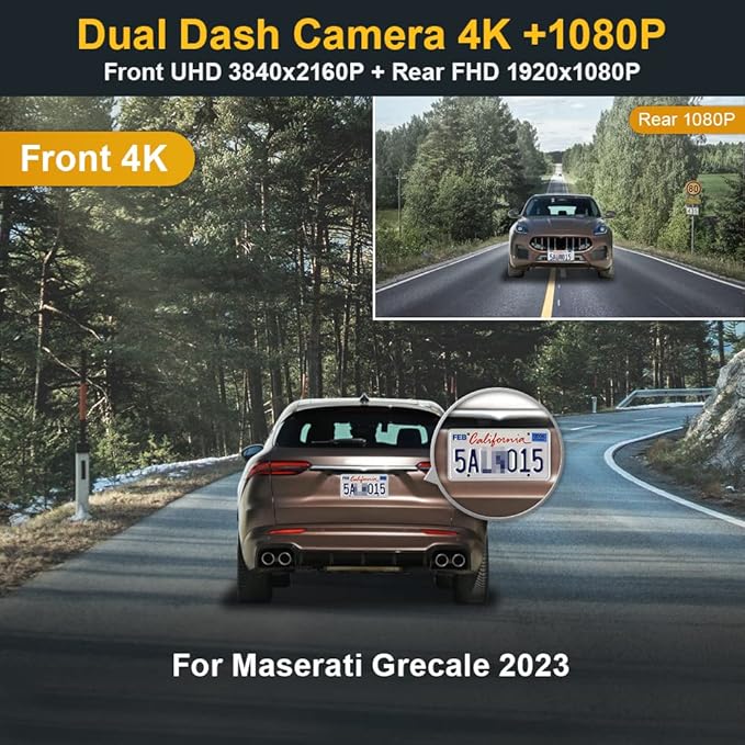 Dash Camera-FITCAMX-Fitcamx Front 2160P+Rear 1080P Dash Cam for 2023 Maserati Grecale GT Modena Trofeo- Integrated OEM Look 2 Dash Camera-FITCAMX-Fitcamx Front 2160P+Rear 1080P Dash Cam for 2023 Maserati Grecale GT Modena Trofeo- Integrated OEM Look - Image 2