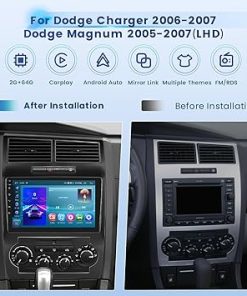 Dash Camera-Inefala-2+64G Android 13 CarPlay Car Stereo Radio for Dodge Charger 2006-2007 for Dodge Magnum 2005-2007- 9” HD Touch Screen Android Auto 2