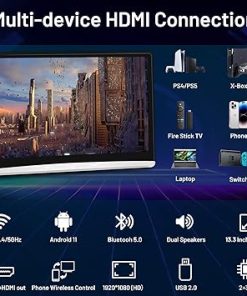 Dash Camera-SINYOFOX-13.3 Inch 4K Android 11 Dual Car Headrest Video Player- 2G+32G Rear Seat Car TV with 2.4G/5G WiFi 2