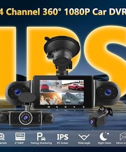 Dash Camera-podofo-WiFi 360° Dash Cam Front and Rear Inside-4 Channel 3″ IPS Touchscreen Dash Cam Front and Rear Inside Left Right 2