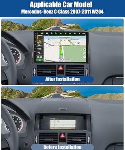 Dash Camera-CAMECHO-Car Stereo Radio with Wireless Apple CarPlay Android Auto for Mercedes Benz C-Class 2007-2011 W204 9” Android 11 Touch Screen Bluetooth Car Radio with GPS Navigation HiFi FM AHD Backup Camera [1+32GB] 2