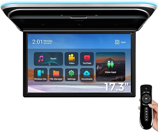 Dash Camera-XTRONS-XTRONS Android Car Overhead Player 17.3 Inch Wide IPS Screen 8K Video Car Roof Mount Monitor with Built-in Stereo Speakers Flip Down Overhead Car Monitor Support Bluetooth 5.0- WiFi Dash Camera-XTRONS-XTRONS Android Car Overhead Player 17.3 Inch Wide IPS Screen 8K Video Car Roof Mount Monitor with Built-in Stereo Speakers Flip Down Overhead Car Monitor Support Bluetooth 5.0- WiFi