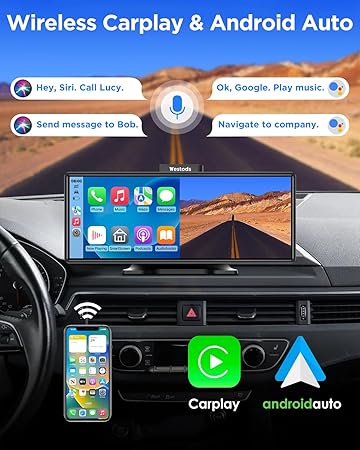 Dash Camera-Westods-Upgraded 10.26″ Wireless Carplay Screen & Android Auto with 2.5K Dash Cam- 1080P Backup Camera 2 Dash Camera-Westods-Upgraded 10.26" Wireless Carplay Screen & Android Auto with 2.5K Dash Cam- 1080P Backup Camera - Image 2