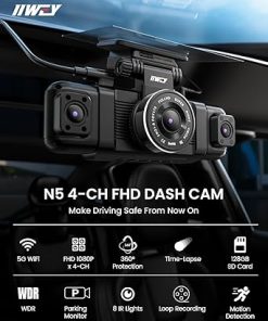 Dash Camera-IIWEY-IIWEY N5 4 Channel Dash Cam 360° View- 1080P Front and Rear Inside 2