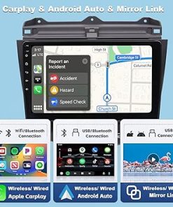 Dash Camera-NVGOTEV-Android 14.0 Car Radio for Honda Accord 7th 2003-2007- 10.1″ QLED Touchscreen Car Stereo with CarPlay Android Auto 2