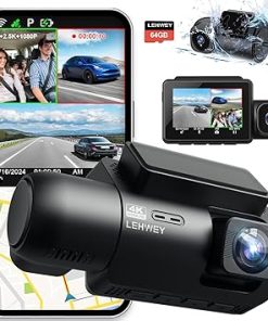 Dash Camera-Lehwey-Dash Cam Camera For Cars Dashcam – Lehwey 3 Channel 4k 2160P+1440P+1080P Dash Cam Front and Rear Inside- Built in WiFi GPS