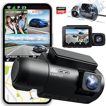 Dash Camera-Lehwey-Dash Cam Camera For Cars Dashcam – Lehwey 3 Channel 4k 2160P+1440P+1080P Dash Cam Front and Rear Inside- Built in WiFi GPS Dash Camera-Lehwey-Dash Cam Camera For Cars Dashcam - Lehwey 3 Channel 4k 2160P+1440P+1080P Dash Cam Front and Rear Inside- Built in WiFi GPS