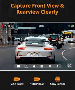 Dash Camera-AKASO-AKASO DL12 2.5K Mirror Dash Cam Voice Control 12″ Touch Screen Front and Rear Dual Dash Camera for Cars Night Vision Backup Camera with Sony Starvis Sensor GPS G-Sensor Parking Assistance 2