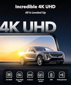 Dash Camera-WOLFBOX-WOLFBOX G930 10” Rear View Mirror Camera with 5.8GHz WiFi- 4K Dash Cam Front and Rear with WDR 2