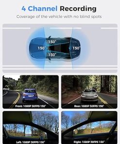 Dash Camera-ZMOPO-4-Channel Dash Cam Front and Rear Inside Left Right 360 View- Dash Camera for Cars with GPS WiFi 2