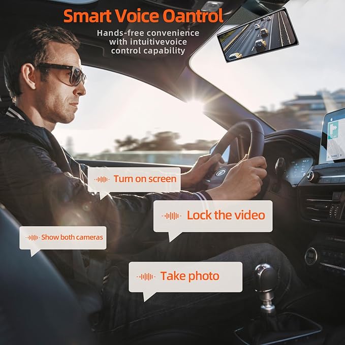 Dash Camera-Aprilboy-4K Mirror Dash Cam Front and Rear- 12” Dual WiFi Dashcam for Cars with Voice Control 2 Dash Camera-Aprilboy-4K Mirror Dash Cam Front and Rear- 12'' Dual WiFi Dashcam for Cars with Voice Control - Image 2