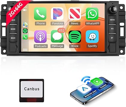 Dash Camera-VECHTEL-2G+64G Upgrade Car Stereo for Jeep Wrangler Dodge Ram Chevrolet Chrysler with Wireless Carplay/Android Auto- 7 Inch HD Touch Screen Car Radio with Bluetooth Dash Camera-VECHTEL-2G+64G Upgrade Car Stereo for Jeep Wrangler Dodge Ram Chevrolet Chrysler with Wireless Carplay/Android Auto- 7 Inch HD Touch Screen Car Radio with Bluetooth
