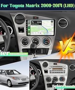 Dash Camera-Roinvou-Roinvou 2+64G Android Auto Radio for Toyota Matrix 2009-2014- 9″ Car Screen in-Dash GPS Navigation with Wireless CarPlay Android Auto Mirror Link WiFi Bluetooth FM RDS Radio Backup Camera 2