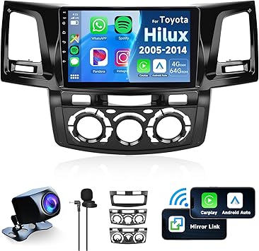 Dash Camera-METEESER-4+64G for Toyota Hilux 2005-2014 Wireless CarPlay Car Stereo Receiver- 9 Inch Android Auto IPS 1280 * 720 Touchscreen Headunit Dash Camera-METEESER-4+64G for Toyota Hilux 2005-2014 Wireless CarPlay Car Stereo Receiver- 9 Inch Android Auto IPS 1280 * 720 Touchscreen Headunit