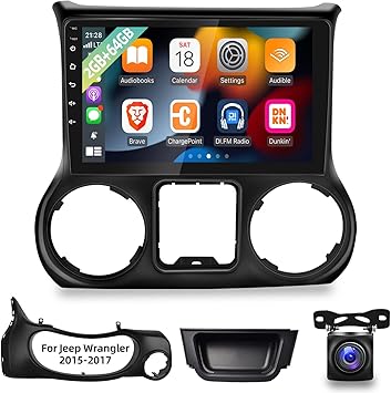 Dash Camera-EKAT-Android 13 Car Radio for Jeep Wrangler 2015 2016 2017 with Carplay and Android Auto 10.1 inch Touch Screen Car Stereo with AHD Backup Camera/Mic/HiFi (2+64G) Dash Camera-EKAT-Android 13 Car Radio for Jeep Wrangler 2015 2016 2017 with Carplay and Android Auto 10.1 inch Touch Screen Car Stereo with AHD Backup Camera/Mic/HiFi (2+64G)