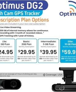 Dash Camera-OPTIMUS-Optimus DG2 – Live Dashcam & GPS Tracker – View Remote Video Footage – 2 Channel – Real-Time Tracking – Harsh Driving- Speeding and Other Notifications – Easy Installation by Plug into OBD Port 2