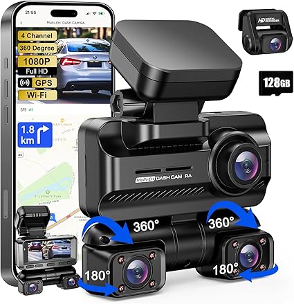Dash Camera-ZYEIPO-Dash Cam 4 Channel 360° Front Rear Inside DashCam- 4K Full HD Dashcam Car Camera Dash Camera-ZYEIPO-Dash Cam 4 Channel 360° Front Rear Inside DashCam- 4K Full HD Dashcam Car Camera