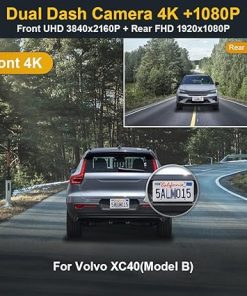 Dash Camera-FITCAMX-Fitcamx Front 4K+Rear 1080P Dash Cam Adapts for Volvo XC40 & XC40 Recharge B4 B5 T4 T5 P8 (Model B)- OEM Look 2