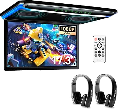 Dash Camera-XTRONS-XTRONS® 17.3 Inch 16:9 Ultra-Thin FHD Digital TFT Screen 1080P Video Car Overhead Player Roof Mounted Monitor HDMI Port 1920 * 1080 Full High Definition with New Version Black IR Headphones (No DVD) Dash Camera-XTRONS-XTRONS® 17.3 Inch 16:9 Ultra-Thin FHD Digital TFT Screen 1080P Video Car Overhead Player Roof Mounted Monitor HDMI Port 1920 * 1080 Full High Definition with New Version Black IR Headphones (No DVD)
