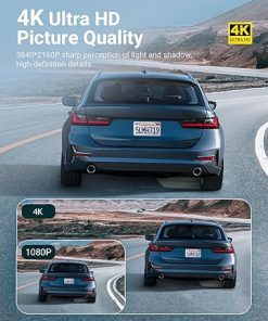 Dash Camera-sarmert-Dash Cam Front and Rear – Sarmert 2025 Upgraded 4K/1080P Dash Camera for Cars- 3.18″ Screen Dual Dash Cam with 5G WiFi 2160P Night Vision 24H Parking Mode 170°Wide G-Sensor Loop Recording USB C Port 2