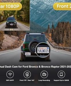 Dash Camera-FITCAMX-Fitcamx Front 2K+Rear 1080P Dash Cam for 2021-2024 Ford Bronco & Rapor (Not for Bronco Sport) HD2-14873- OEM Style 2