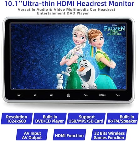 Dash Camera-Vk-10.1 Inch HD Digital Multimedia Monitor Super-thin Car Headrest Dvd Player With Ir headphone and HDMI Port and Remote Control USB And SD 2 Dash Camera-Vk-10.1 Inch HD Digital Multimedia Monitor Super-thin Car Headrest Dvd Player With Ir headphone and HDMI Port and Remote Control USB And SD - Image 2