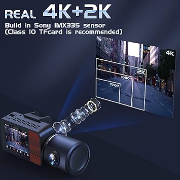 Dash Camera-Upgrow-UPGROW 4K 3 Channel Dashcam- 4K+2K Front and Rear 2 Dash Camera-Upgrow-UPGROW 4K 3 Channel Dashcam- 4K+2K Front and Rear - Image 2