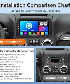 Dash Camera-fozavik-2024 Android 13 Car Radio Stereo for Jeep Wrangler JK Compass Grand Cherokee Dodge Ram Built-in Carplay Android Auto-3GB+32GB 10.1inch IPS Touch Screen Car Stereo with AHD Backup Camera 2
