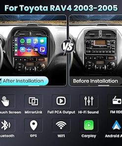 Dash Camera-podofo-2G 64G Android Car Stereo for Toyota RAV4 2003 2004 2005 with Wireless CarPlay Android Auto-podofo 9 inch Touch Screen Bluetooth Car Radio Receivers with GPS FM/RDS HiFi Audio WiFi Backup Camera 2