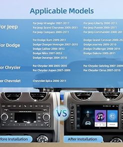 Dash Camera-EKAT-Android Car Stereo for Jeep Wrangler Chrysler 300C Dodge RAM with Apple Carplay and Android Auto- 7 Inch Touch Screen Head Unit with Bluetooth WiFi GPS Mirror Link FM/RDS + Backup Camera 2
