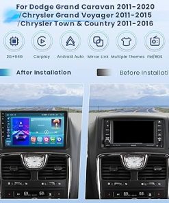 Dash Camera-Inefala-2+64G Radio for Dodge Grand Caravan 2011-2020 Chrysler Grand Voyager 2011-2015 Chrysler Town & Country 2011-2016 Car Stereo CarPlay Android 13 9” Touch Screen Android Auto- AHD Camera FM RDS 2