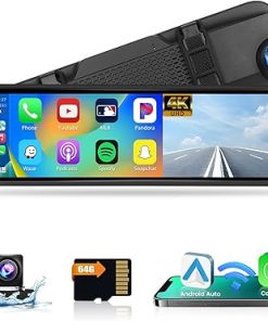 Dash Camera-Hikity-12” 4K Mirror Dash Cam Wireless Apple Carplay Android Auto- Hikity Front & Rear Mirror Camera with DVR Loop Recording Dash Camera-Hikity-12” 4K Mirror Dash Cam Wireless Apple Carplay Android Auto- Hikity Front & Rear Mirror Camera with DVR Loop Recording