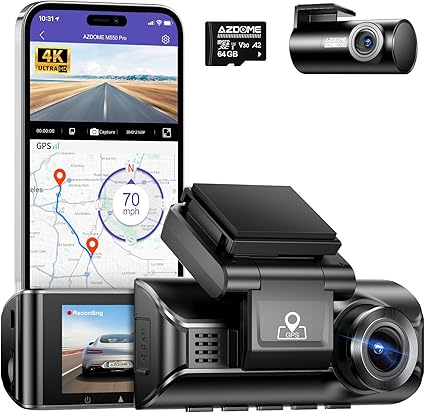 Dash Camera-AZDOME-AZDOME M550 Pro 4K Dash Cam Front and Rear- Free 64GB Card Dash Camera-AZDOME-AZDOME M550 Pro 4K Dash Cam Front and Rear- Free 64GB Card