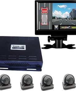 Dash Camera-weivision-1080P FHD 360 Degree Bird View Surround Panoramic View Car Vihicle DVR Camera System Kit for Fire Engine/Bus/School Bus/Truck/Semi-Trailer/Box Truck/RV +9inch HD Display