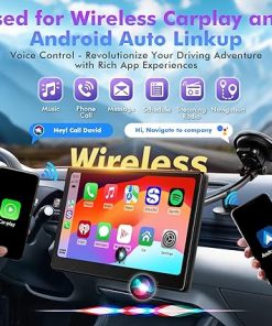 Dash Camera-Perloyal-10 Inch Touch Screen for Car – Used for Wireless Apple Carplay Android Auto – Portable Car Stereo with 2K Front Dashcam- 1080P Rear Dash cam Backup Camera 2