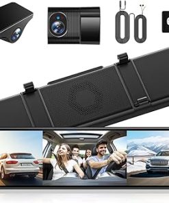 Dash Camera-WOLFBOX-WOLFBOX G890 12” 3 Channel Rear View Mirror Camera- 2K Triple Mirror Dash Cam