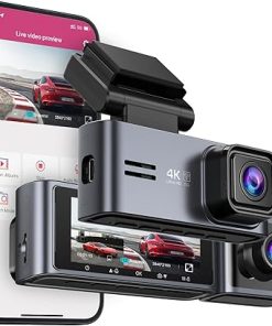 Dash Camera-OMBAR-OMBAR Dash Cam Front and Inside- 5G WiFi GPS Dash Cam 4K+1080P Included 64GB Card with 3.18″ LCD Screen