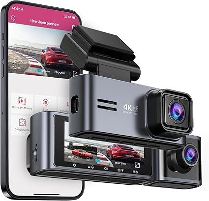 Dash Camera-OMBAR-OMBAR Dash Cam Front and Inside- 5G WiFi GPS Dash Cam 4K+1080P Included 64GB Card with 3.18″ LCD Screen Dash Camera-OMBAR-OMBAR Dash Cam Front and Inside- 5G WiFi GPS Dash Cam 4K+1080P Included 64GB Card with 3.18" LCD Screen