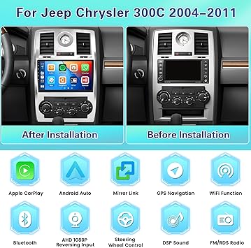 Dash Camera-Fuluku-Fuluku【2+64GB】 for Jeep Chrysler 300C 2004-2011 Android 13 Car Stereo with Wireless Carplay Android Auto- 9” Touch Screen Car Radio GPS WiFi 2 Dash Camera-Fuluku-Fuluku【2+64GB】 for Jeep Chrysler 300C 2004-2011 Android 13 Car Stereo with Wireless Carplay Android Auto- 9'' Touch Screen Car Radio GPS WiFi - Image 2