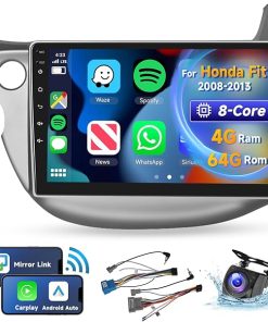 Dash Camera-VECHTEL-[8 CORE 4G+64G] for Honda Fit 2008-2013 Car Radio with Wireless Carplay/Android Auto- 10.1 Inch Android 13 IPS Touch Screen Car Stereo