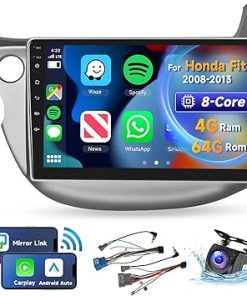 Dash Camera-VECHTEL-[8 CORE 4G+64G] for Honda Fit 2008-2013 Car Radio with Wireless Carplay/Android Auto- 10.1 Inch Android 13 IPS Touch Screen Car Stereo