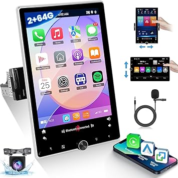 Dash Camera-NHOPEEW-2+64G Android 13 Single Din 10.4 Inch Vertical Rotate Touch Screen Car Radio with Bluetooth- Wireless CarPlay & Android Auto Dash Camera-NHOPEEW-2+64G Android 13 Single Din 10.4 Inch Vertical Rotate Touch Screen Car Radio with Bluetooth- Wireless CarPlay & Android Auto